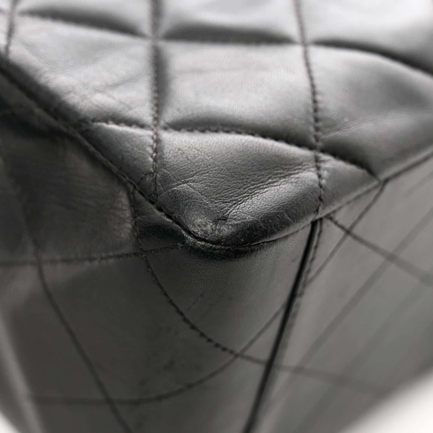 Lambskin Quilted XL Jumbo Single Flap Black