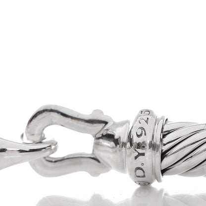 David Yurman Sterling Silver Diamond 5mm Cable Buckle Bracelet 3 of 5