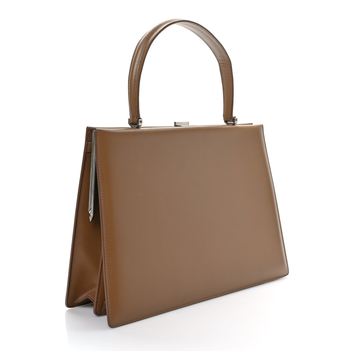 Patina Box Calfskin Medium Clasp Bag Light Camel