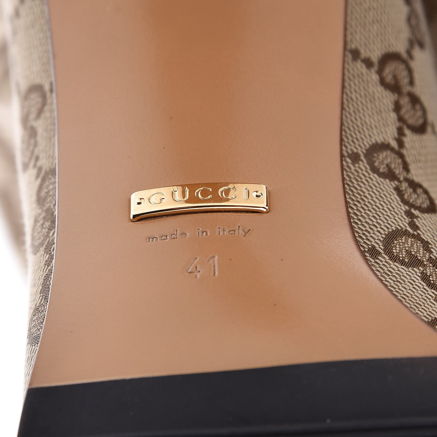 Monogram Lisa Mid Heel Boots 41 Beige Ebony
