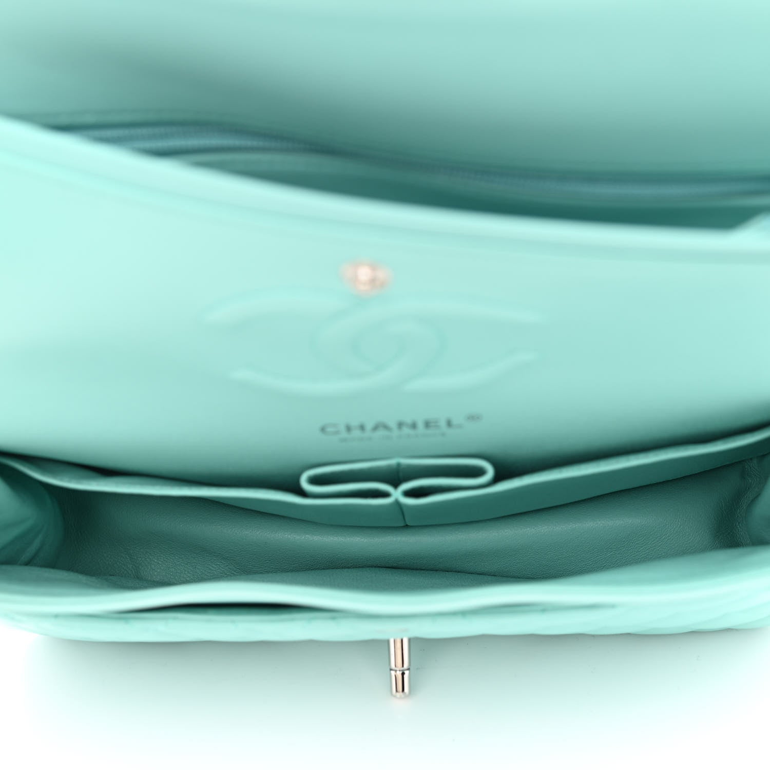 Chanel Lambskin Quilted Medium Double Flap Light Blue 4 of 11