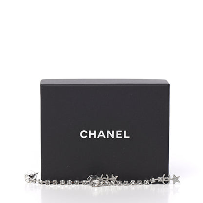 Chanel Crystal Starfall Drop Long CC Earrings Silver 4 of 4