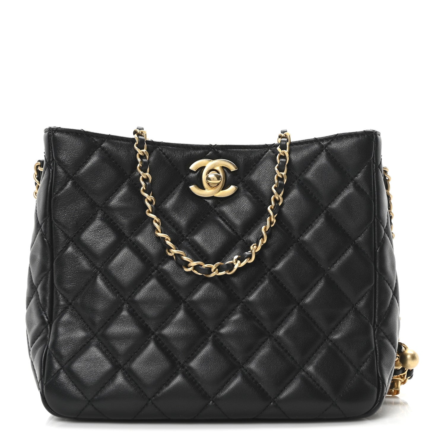 Chanel Lambskin Quilted Small Pearl Crush Hobo Black 1 of 10