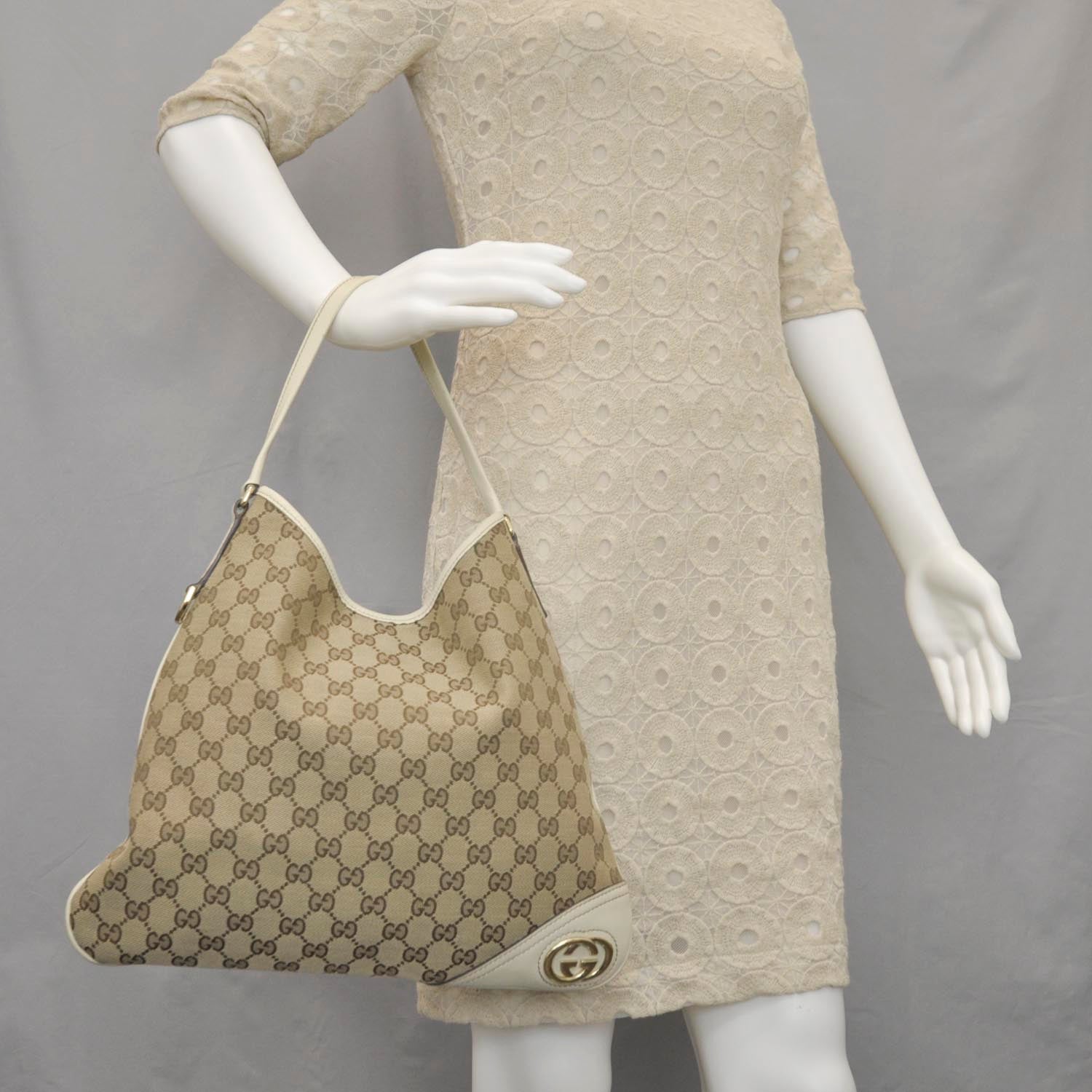 Gucci Monogram Medium New Britt Hobo Off White 2 of 9