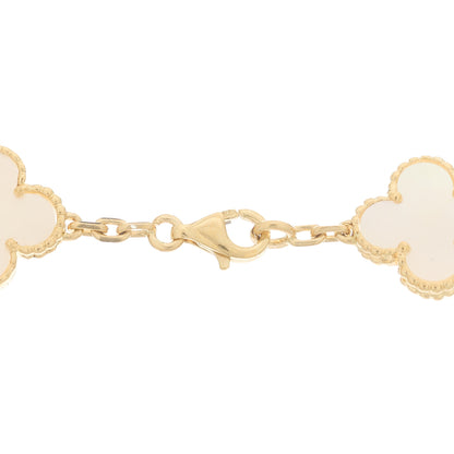 Van Cleef & Arpels 18K Yellow Gold Mother of Pearl 20 Motifs Vintage Alhambra Necklace 4 of 6