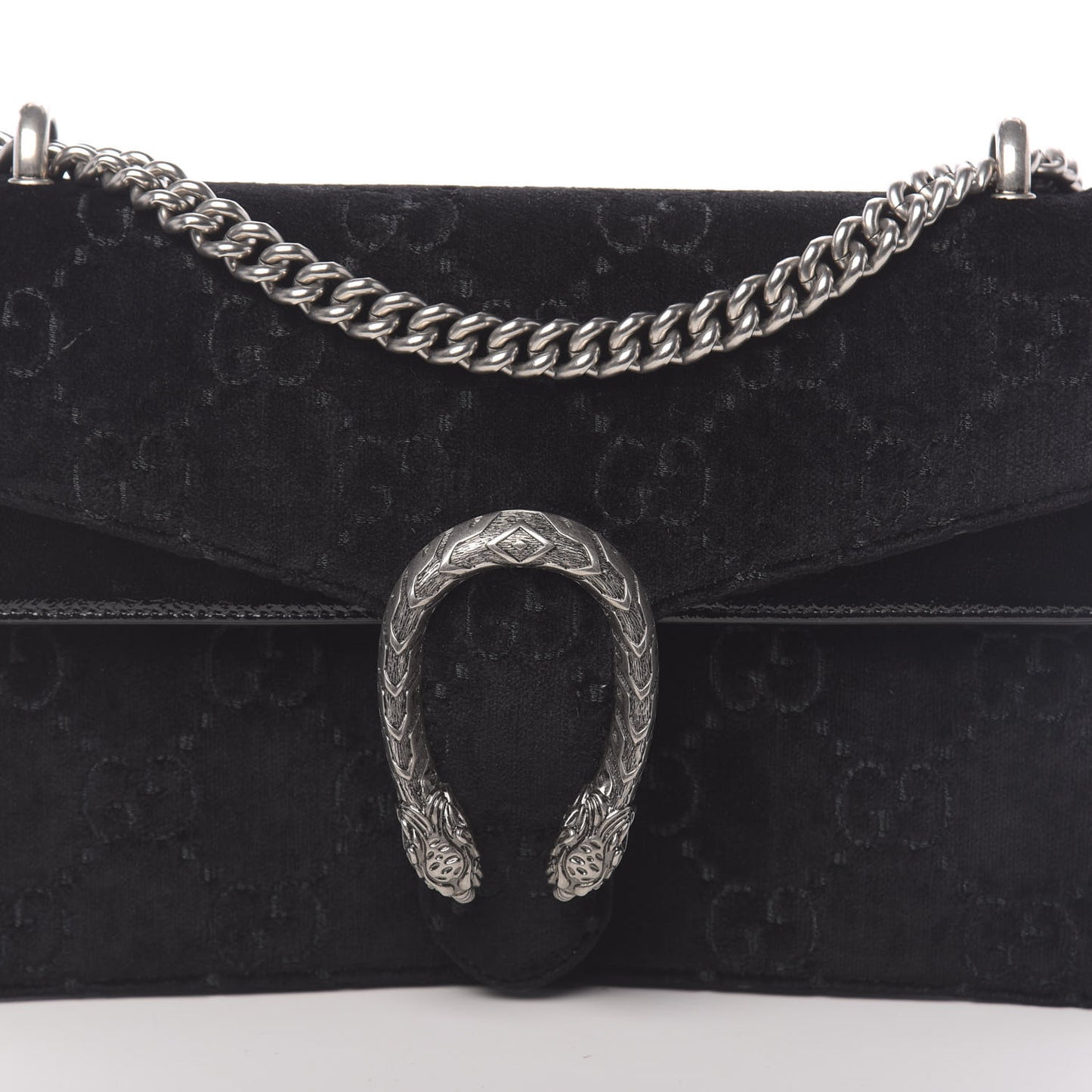 Velvet GG Monogram Small Dionysus Shoulder Bag Black