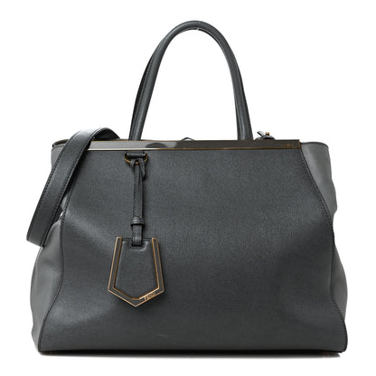 Fendi Vitello Elite Flamingo Regular 2Jours Tote Grigio Grigio Chiaro 1 of 8