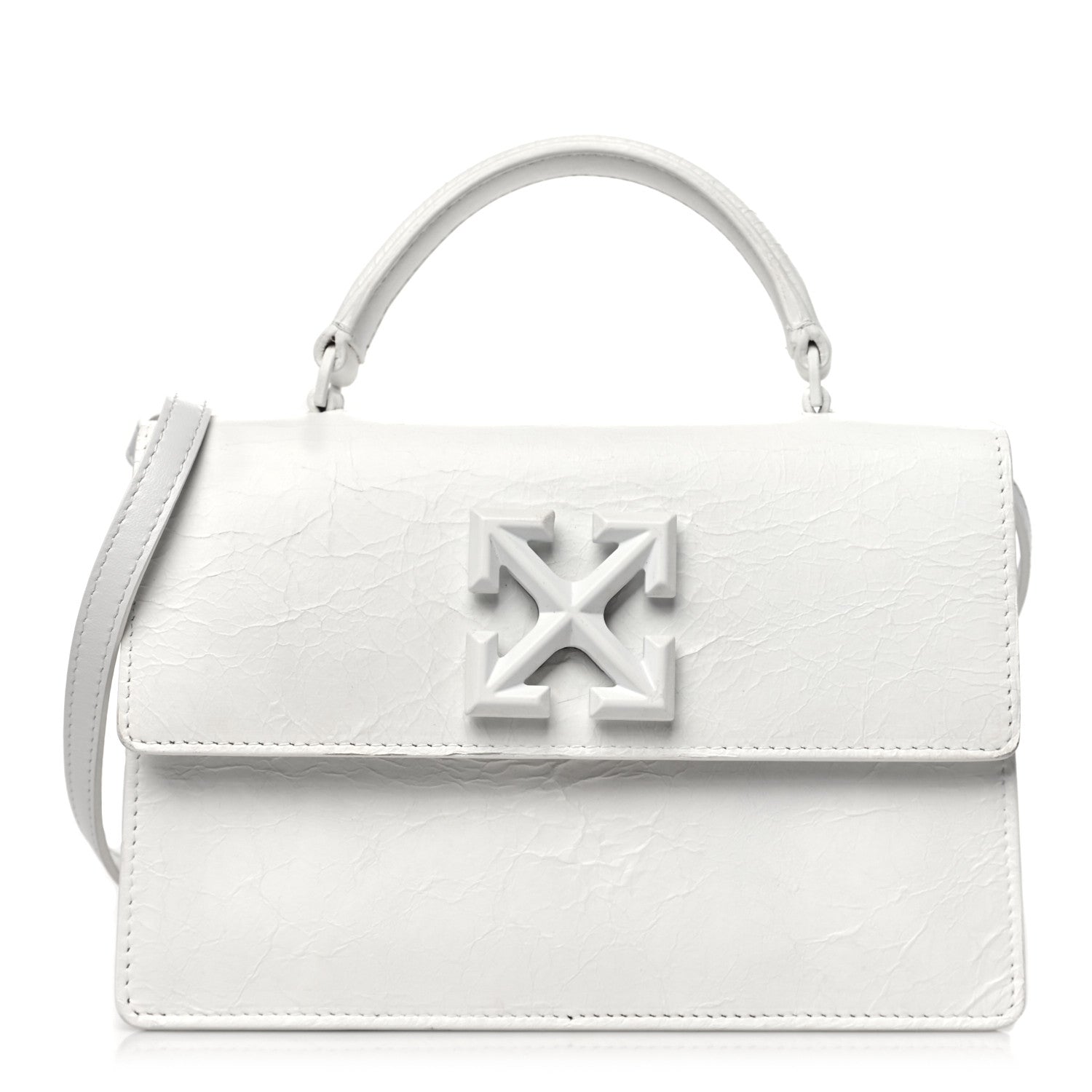 Off-White Aged Calfskin Jitney 1.4 Shoulder Bag Silver 1 of 13