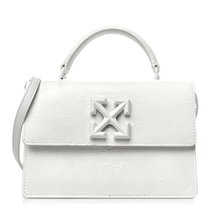 Off-White Aged Calfskin Jitney 1.4 Shoulder Bag Silver 1 of 13