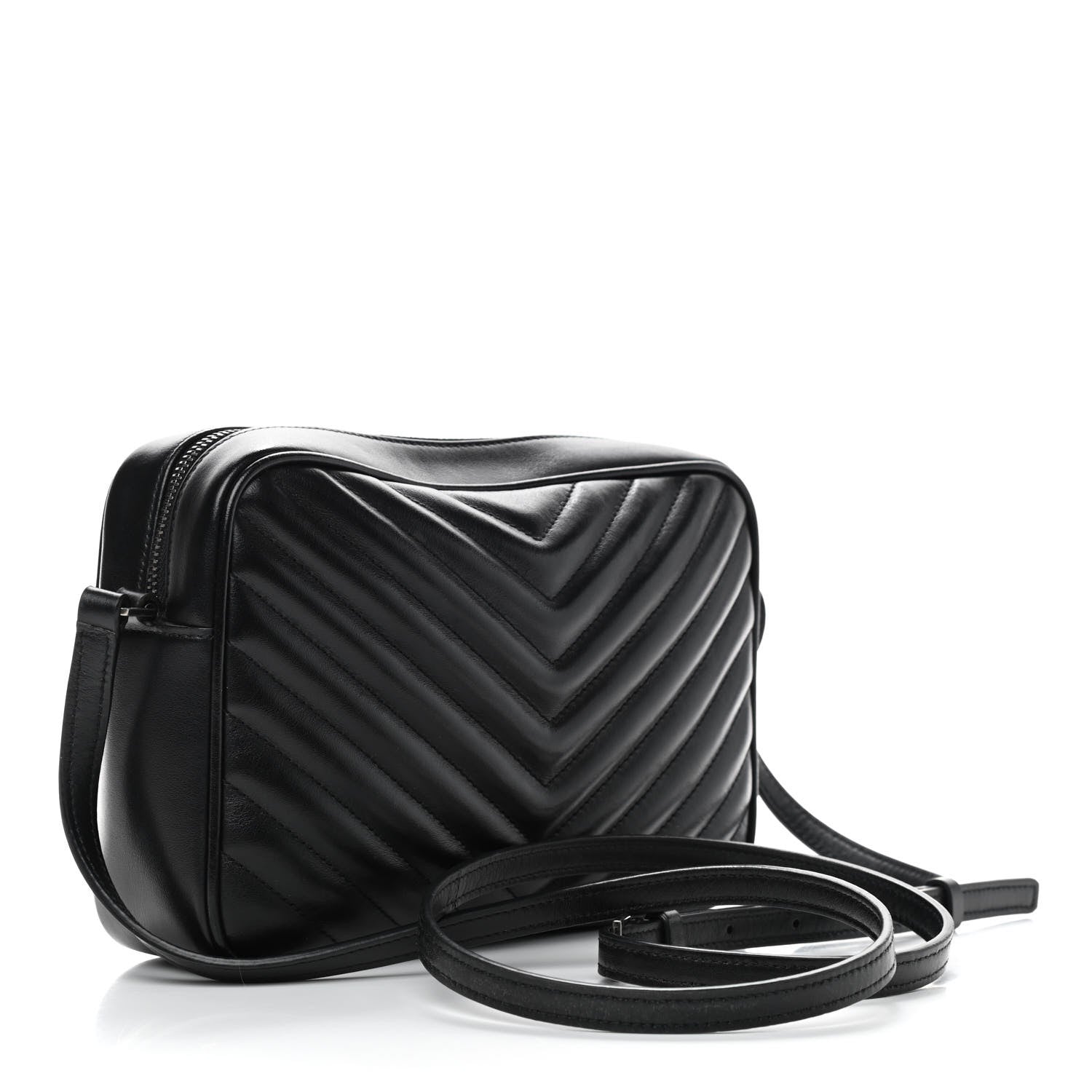 Saint Laurent Calfskin Matelasse Monogram Lou Camera Bag Black 3 of 9