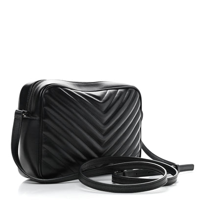 Saint Laurent Calfskin Matelasse Monogram Lou Camera Bag Black 3 of 9