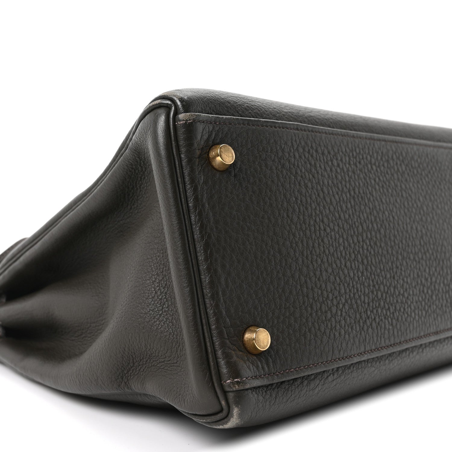 Hermes Vache Liegee Kelly Retourne 35 Vert Bronze 9 of 10