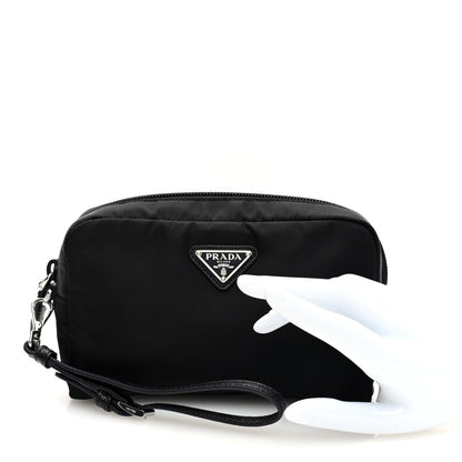 Prada Re-Nylon Vela Saffiano Wristlet Black 2 of 7