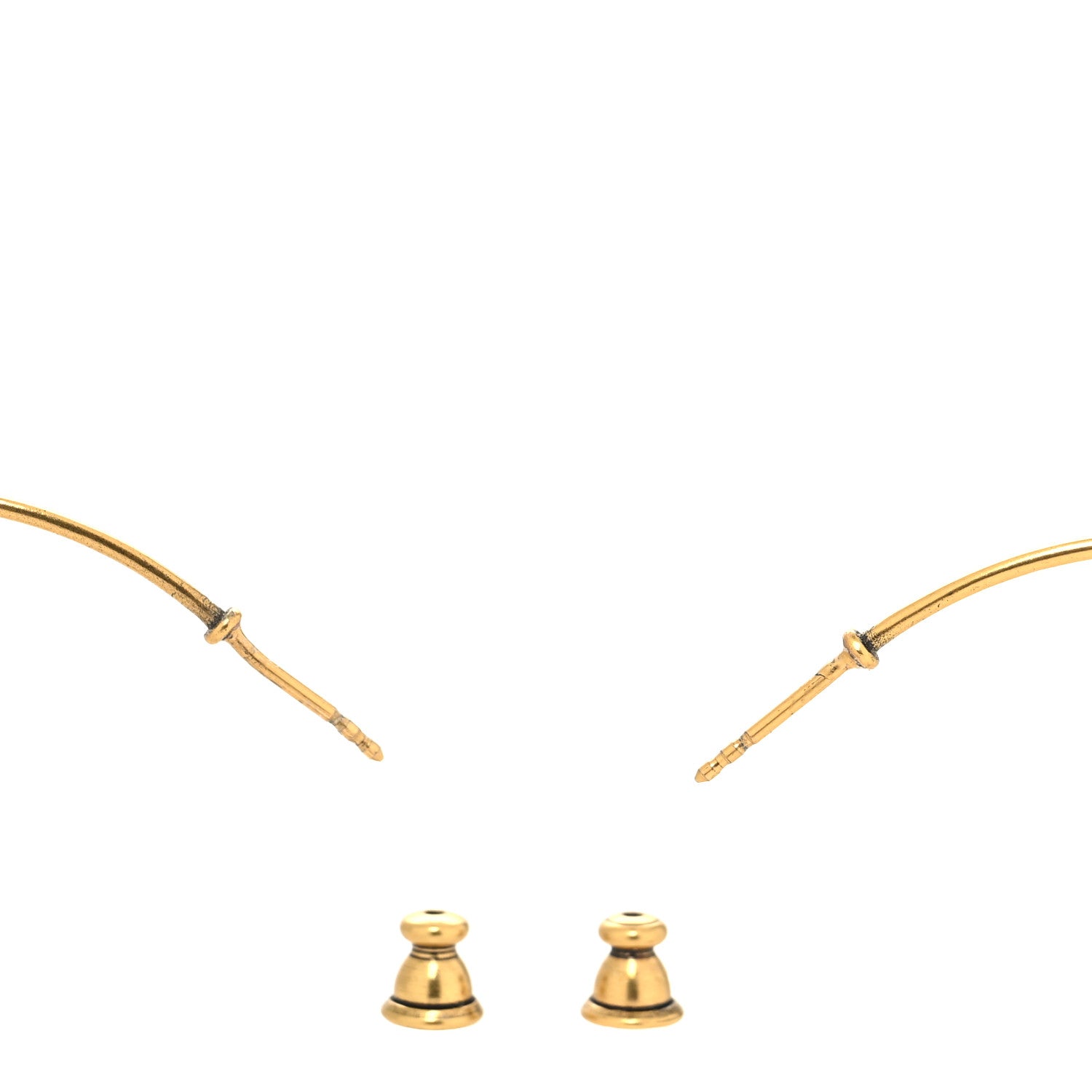Christian Dior Metal Crystal J'Adior Hoop Earrings Aged Gold 3 of 4