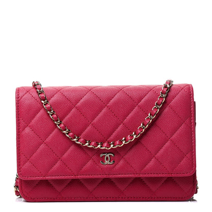 Chanel Caviar Quilted Wallet On Chain WOC Dark Pink 1 of 4