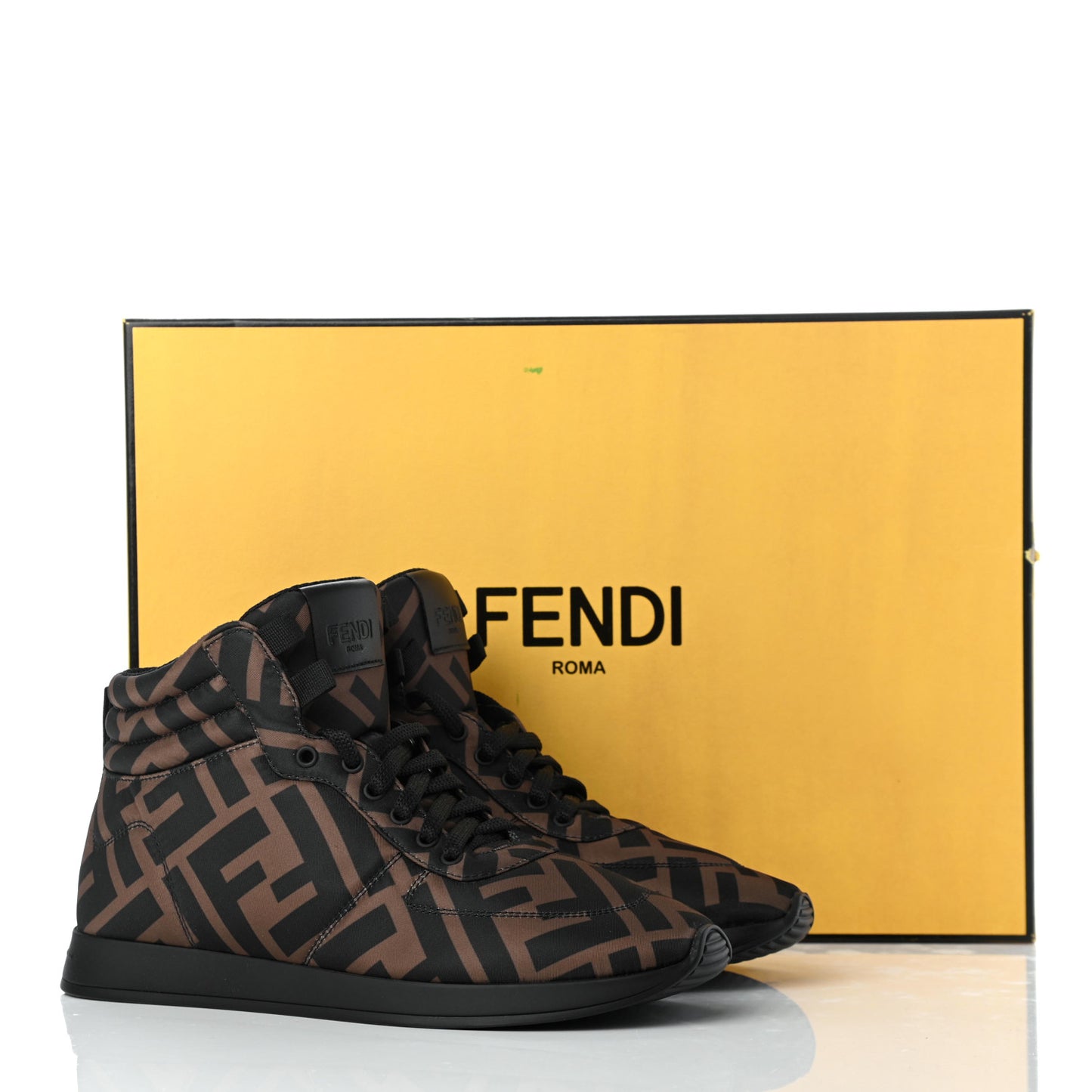 Nylon FF Reloaded High Top Sneakers 36 Tobacco Black