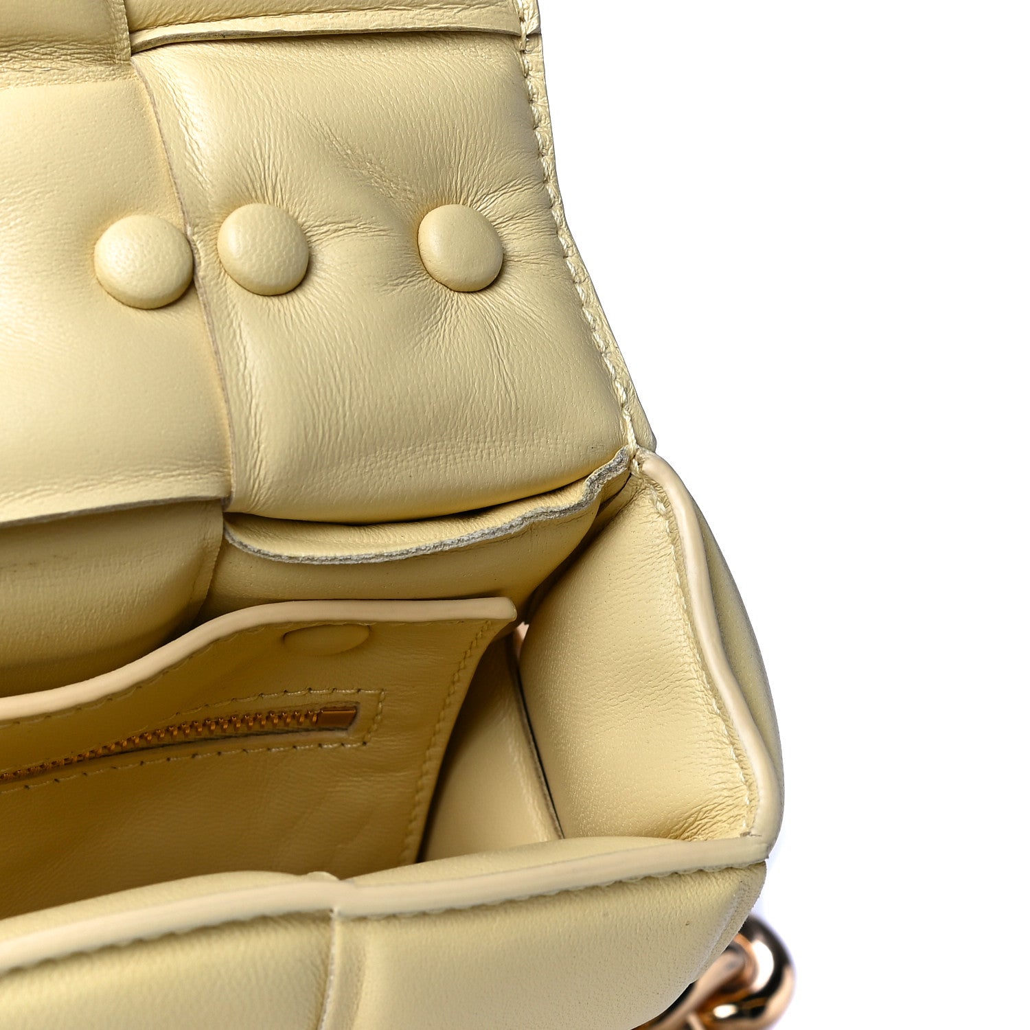 Bottega Veneta Lambskin Maxi Intreccio Padded Chain Cassette Crossbody Bag Butter 9 of 11