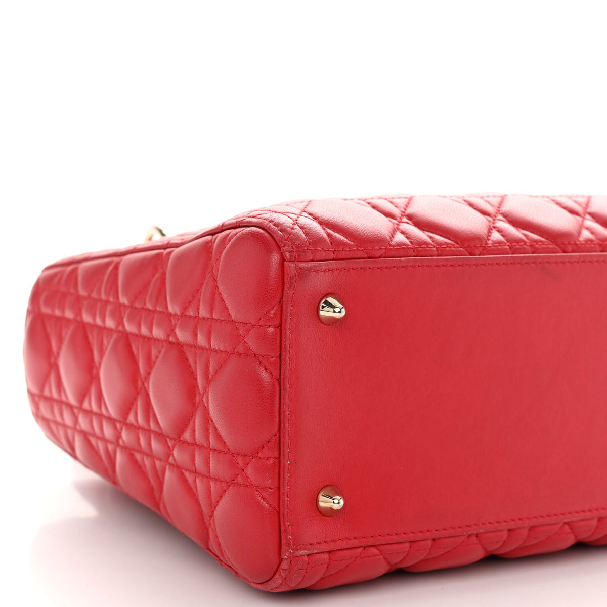 Lambskin Cannage Medium Lady Dior Red