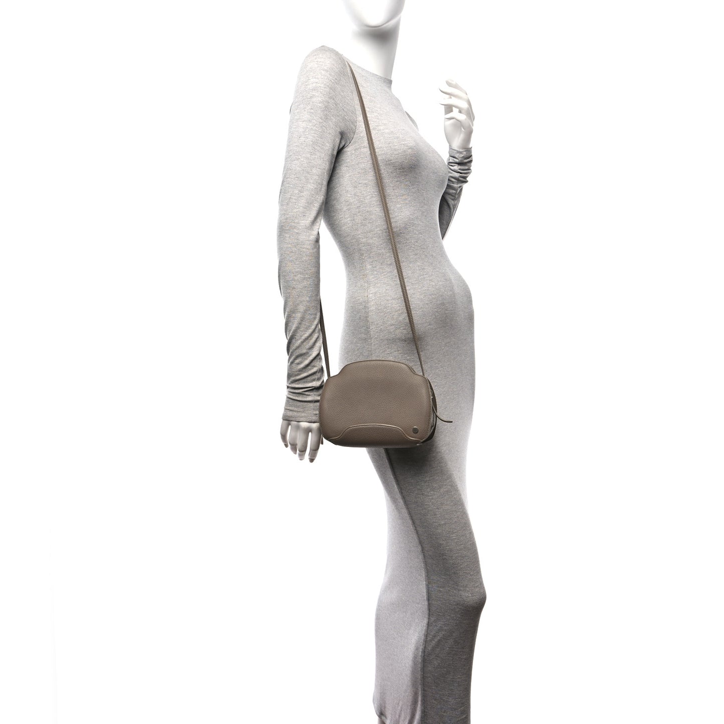 Grained Calfskin Sesia Crossbody Warm Mastic