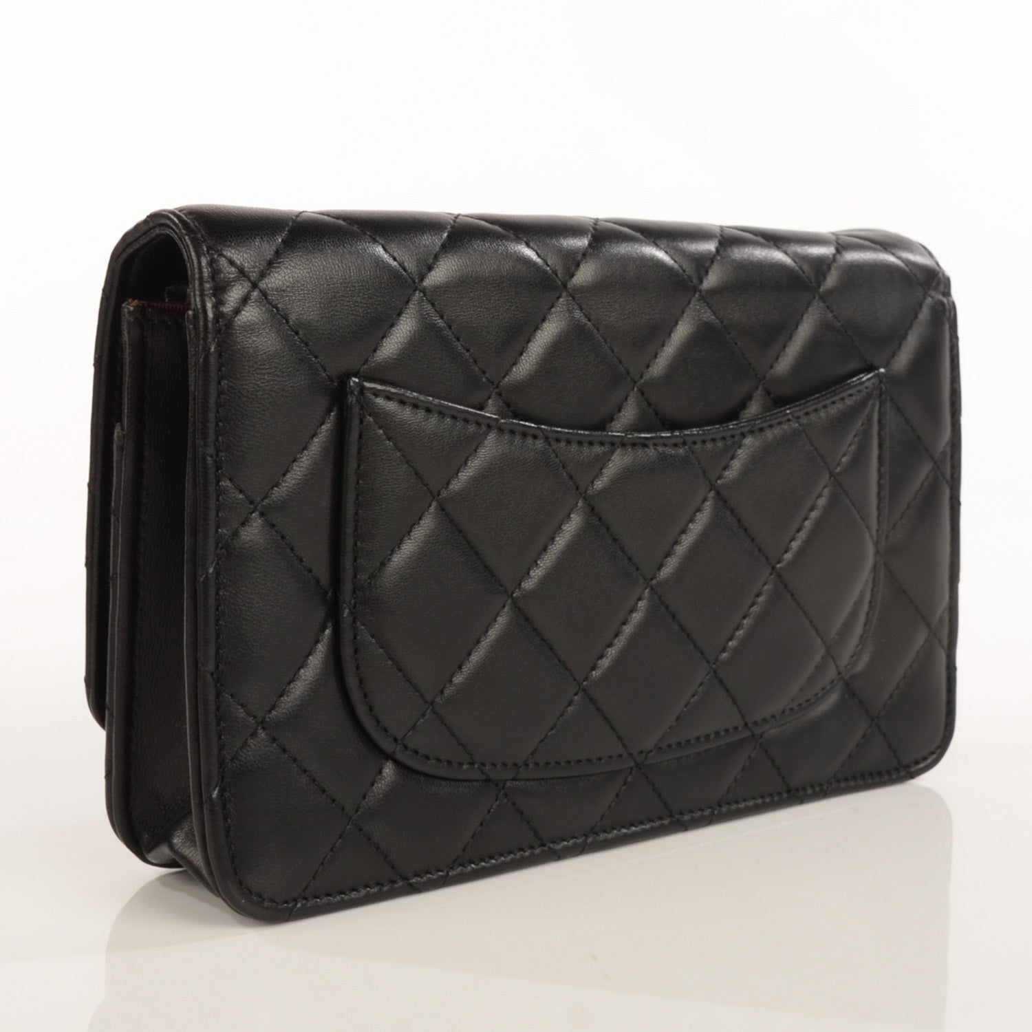 Chanel Lambskin Quilted Wallet On Chain WOC Black 3 of 9