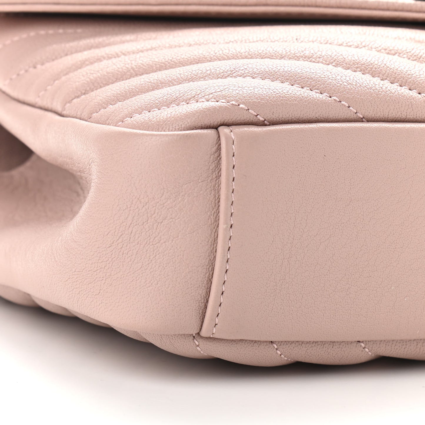 Sheepskin Matelasse Chevron Monogram Medium College Bag Rose Poudre