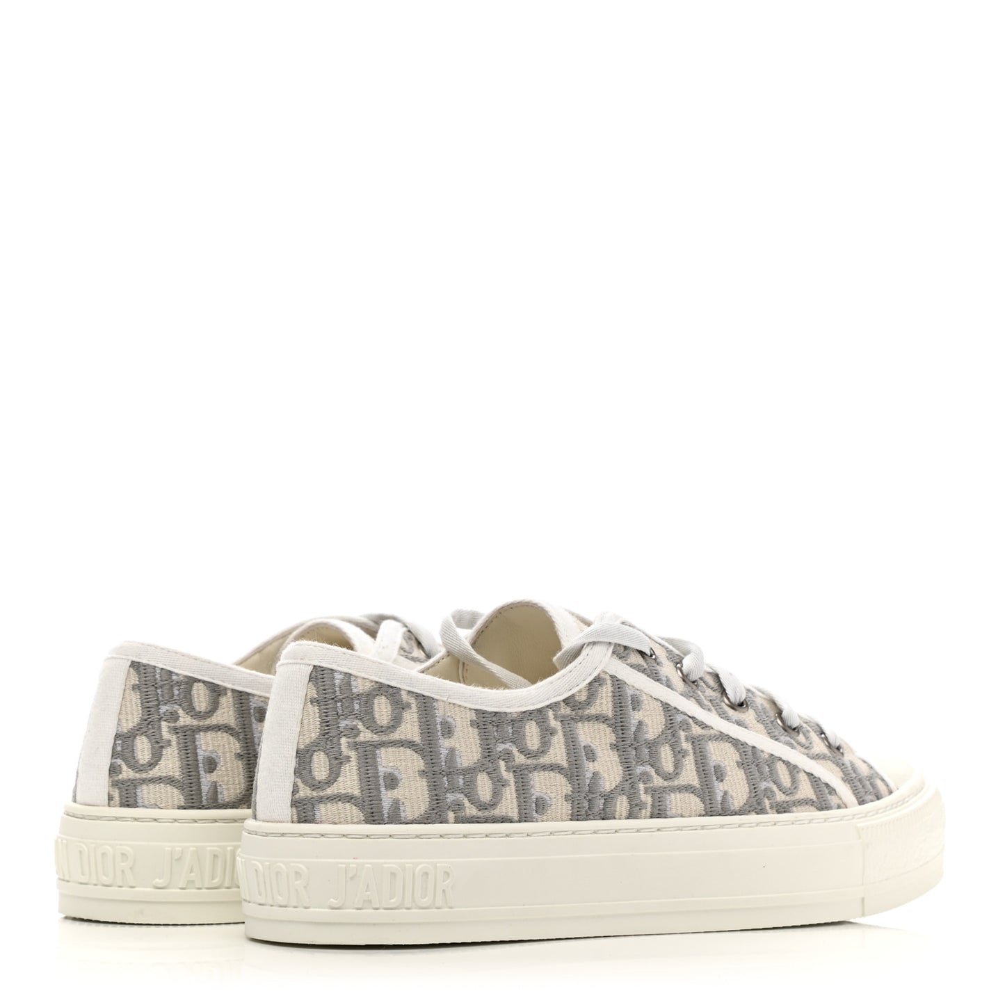 Canvas Oblique Walk'N'Dior Low Top Sneakers 38 Grey Stone
