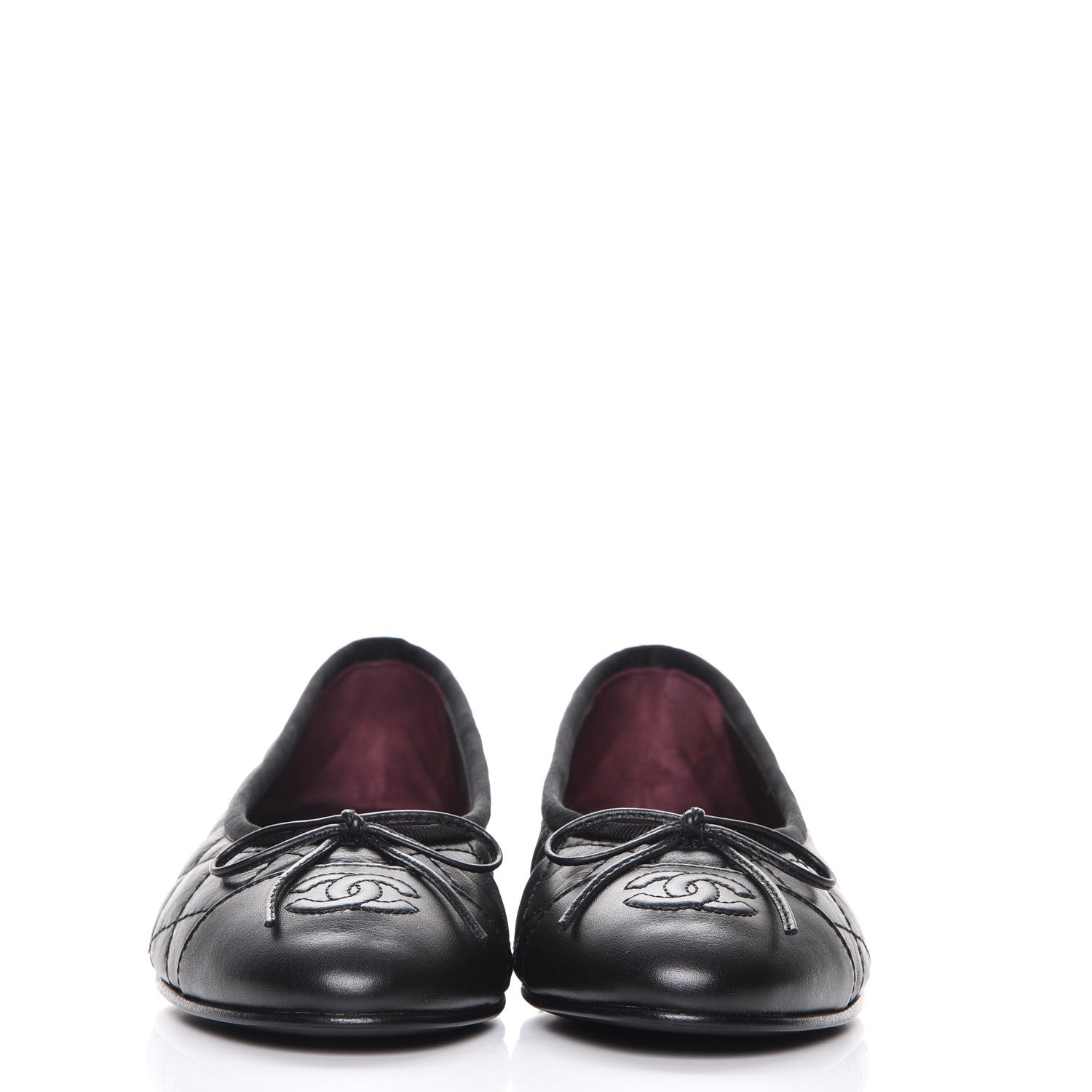 Chanel Aged Calfskin Quilted Cap Toe Ballerina Flats 35.5 Black 2 of 10