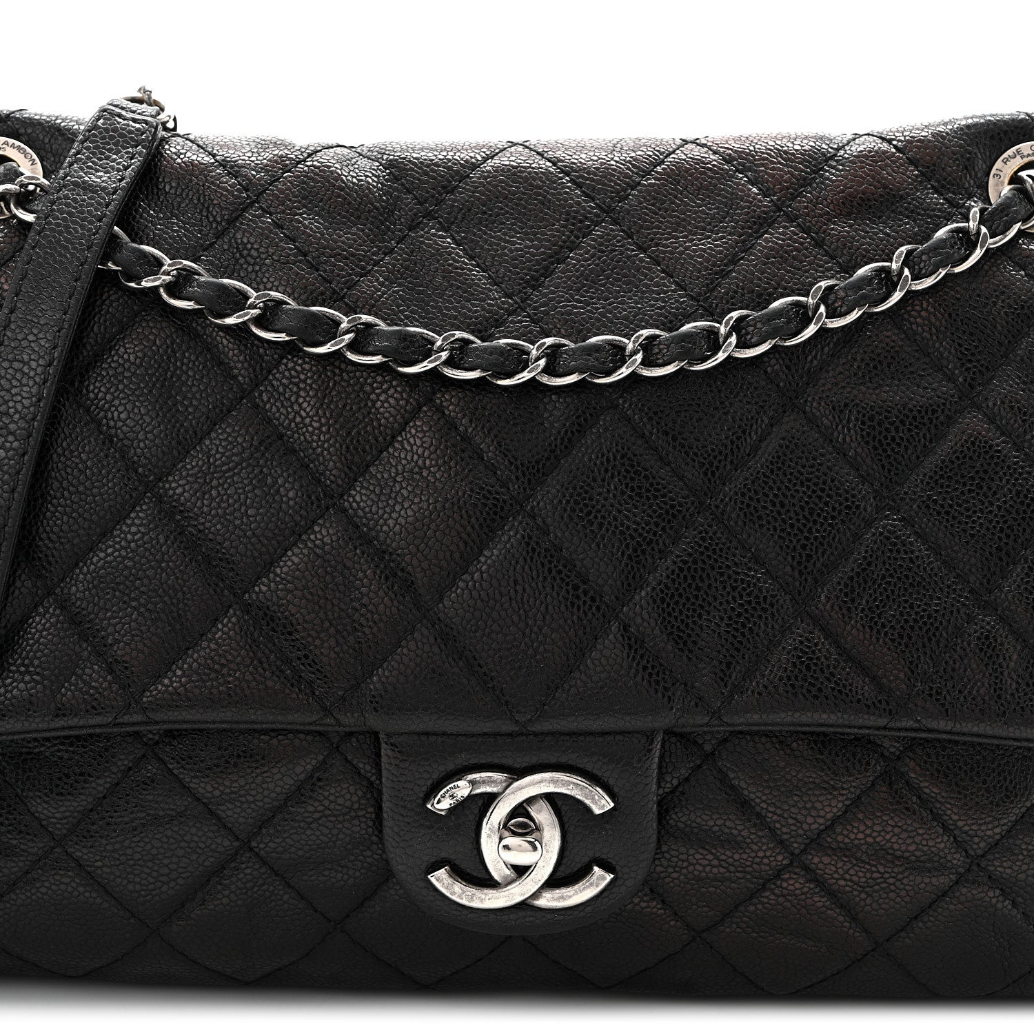 Chanel Caviar Quilted Jumbo Easy Flap Black 8 of 10