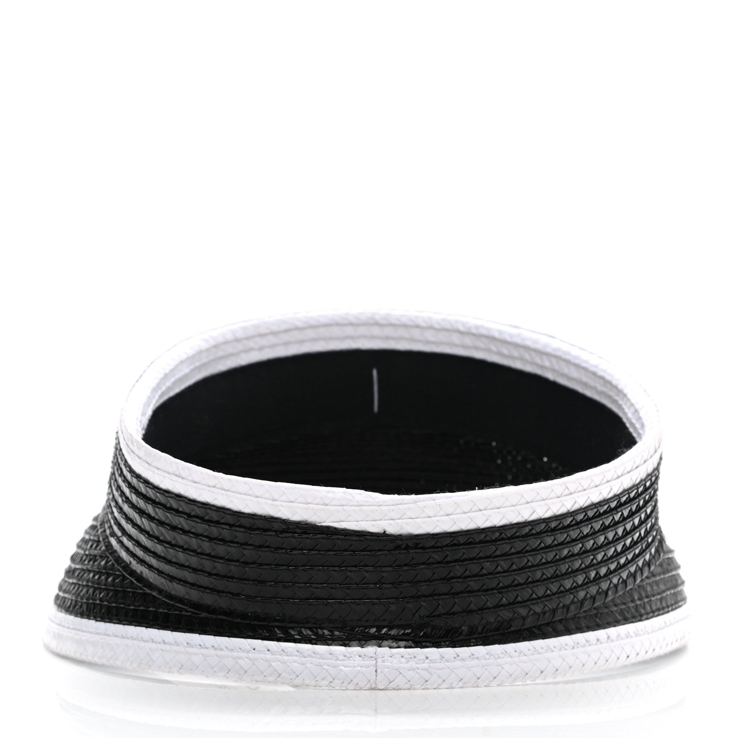Chanel Straw Cotton CC Visor M Black White 6 of 9