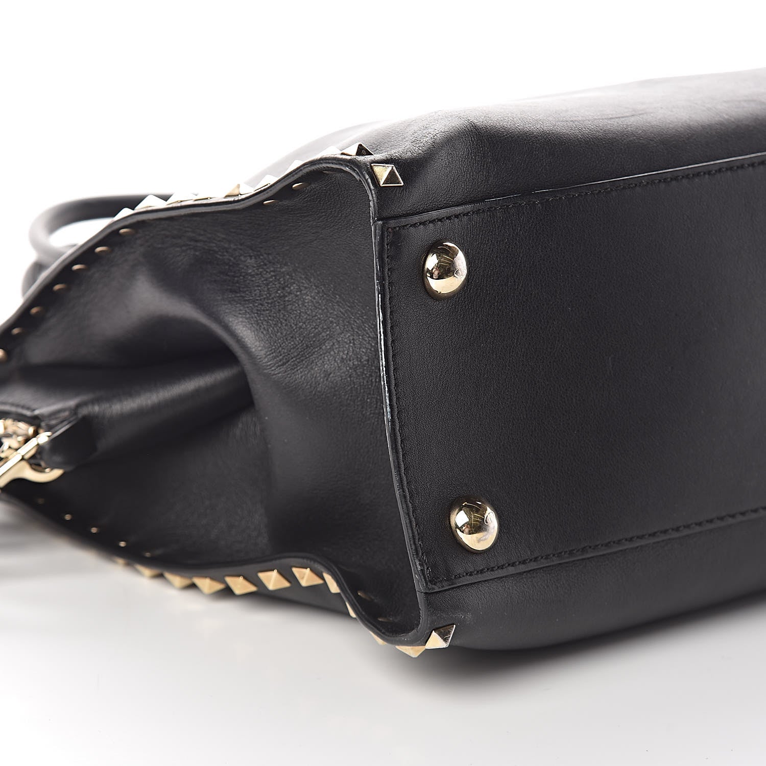 Valentino Garavani Vitello Rockstud Dome Shopper Black 9 of 11