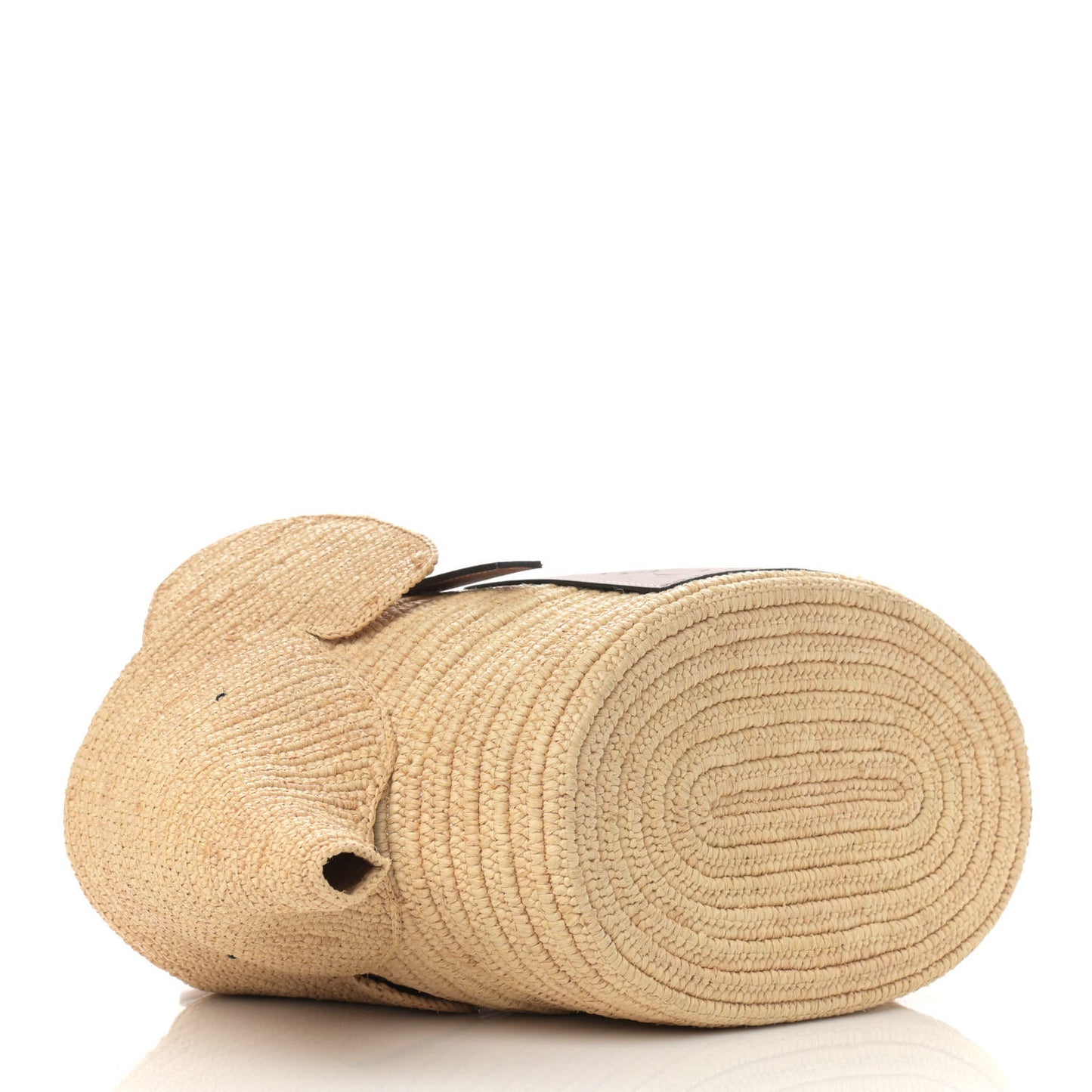 Raffia Small Elephant Basket Tote Bag Natural Tan