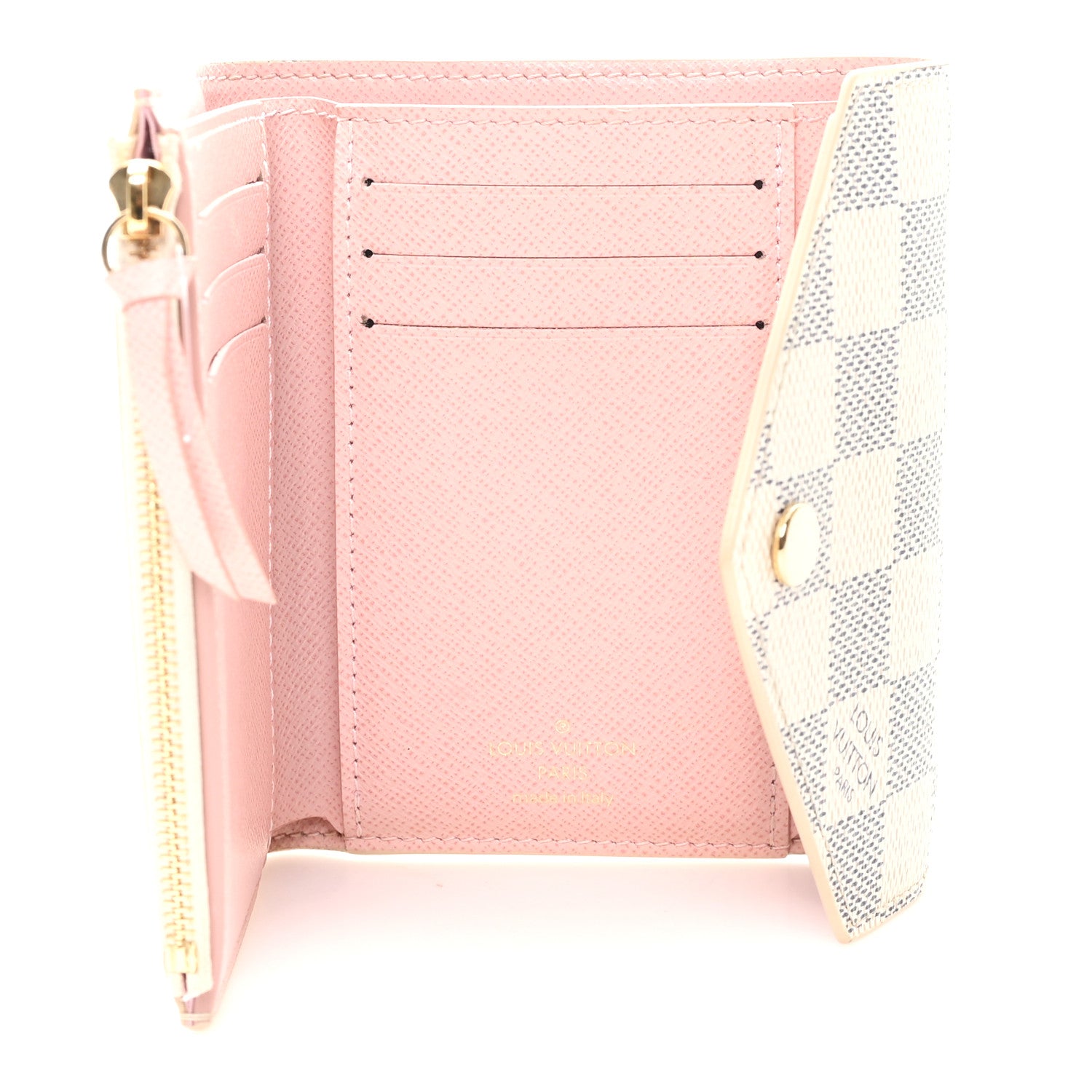 Louis Vuitton Damier Azur Victorine Wallet Rose Ballerine 5 of 8