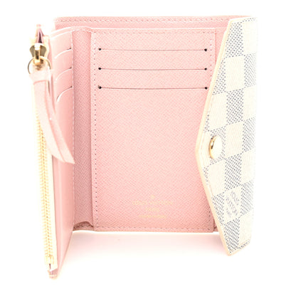 Louis Vuitton Damier Azur Victorine Wallet Rose Ballerine 5 of 8
