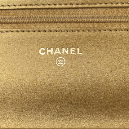 Chanel Distressed Calfskin Quilted Boy Wallet On Chain WOC Gold 6 of 15