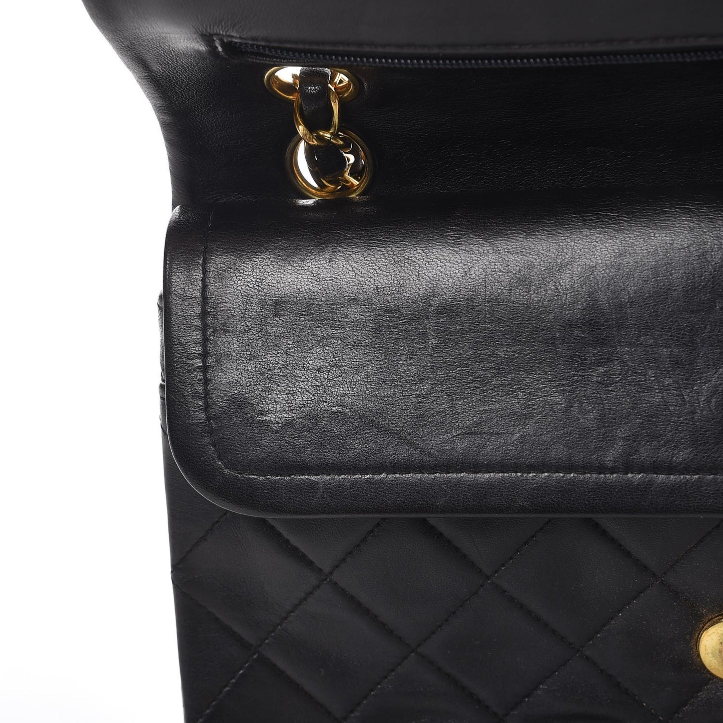 Lambskin Quilted Small Double Flap Black