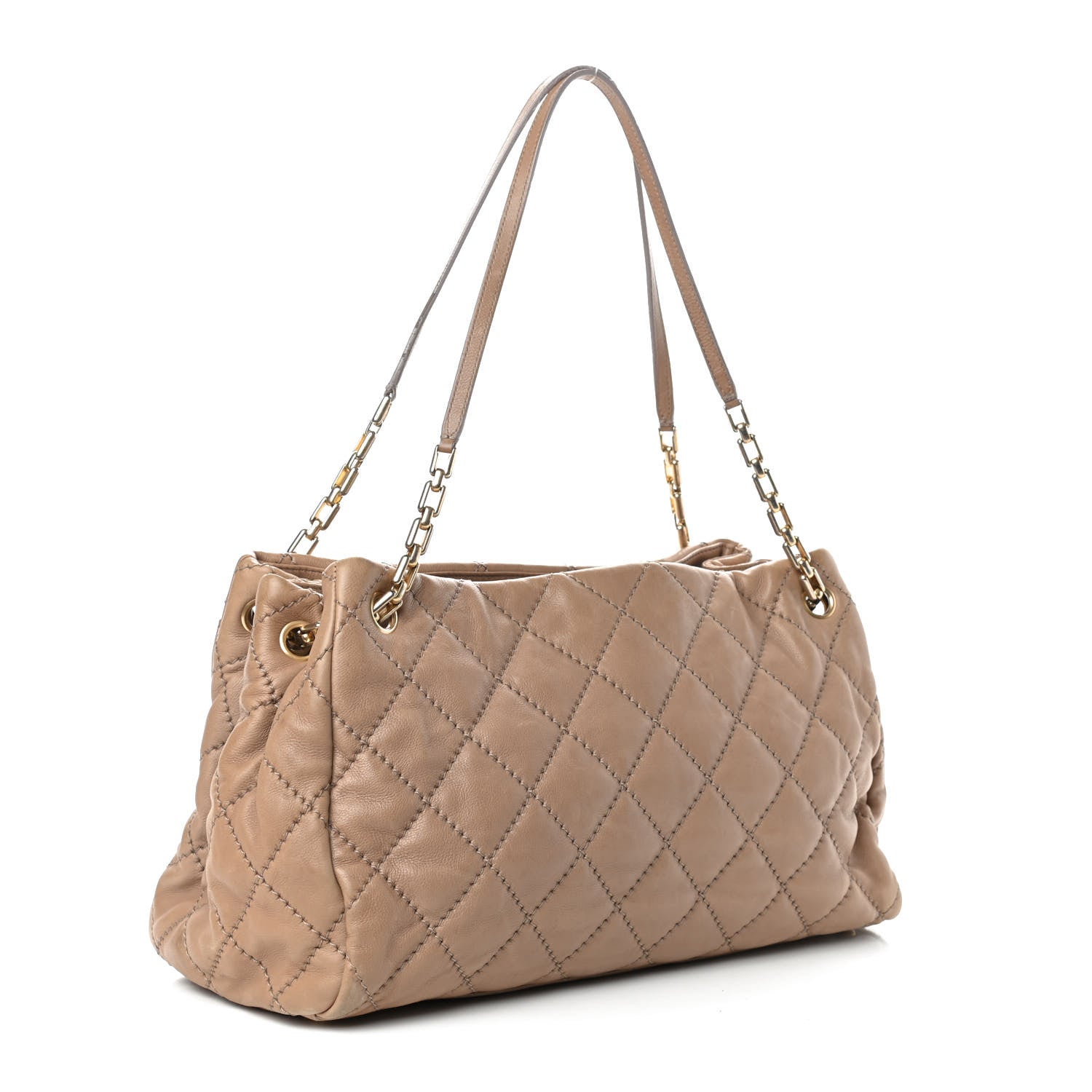 Chanel Calfskin Quilted Large Retro Chain Tote Beige 3 of 10
