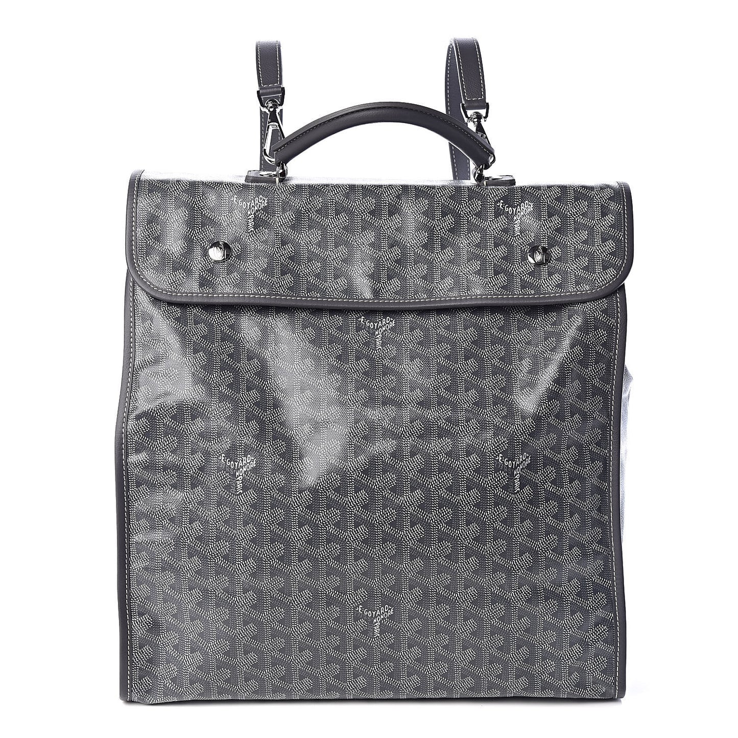 Goyardine Saint Leger Soft Briefcase Backpack Grey