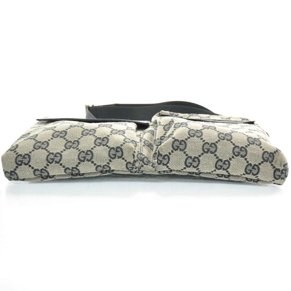 GG Monogram Web Double Pocket Belt Bag Navy Black
