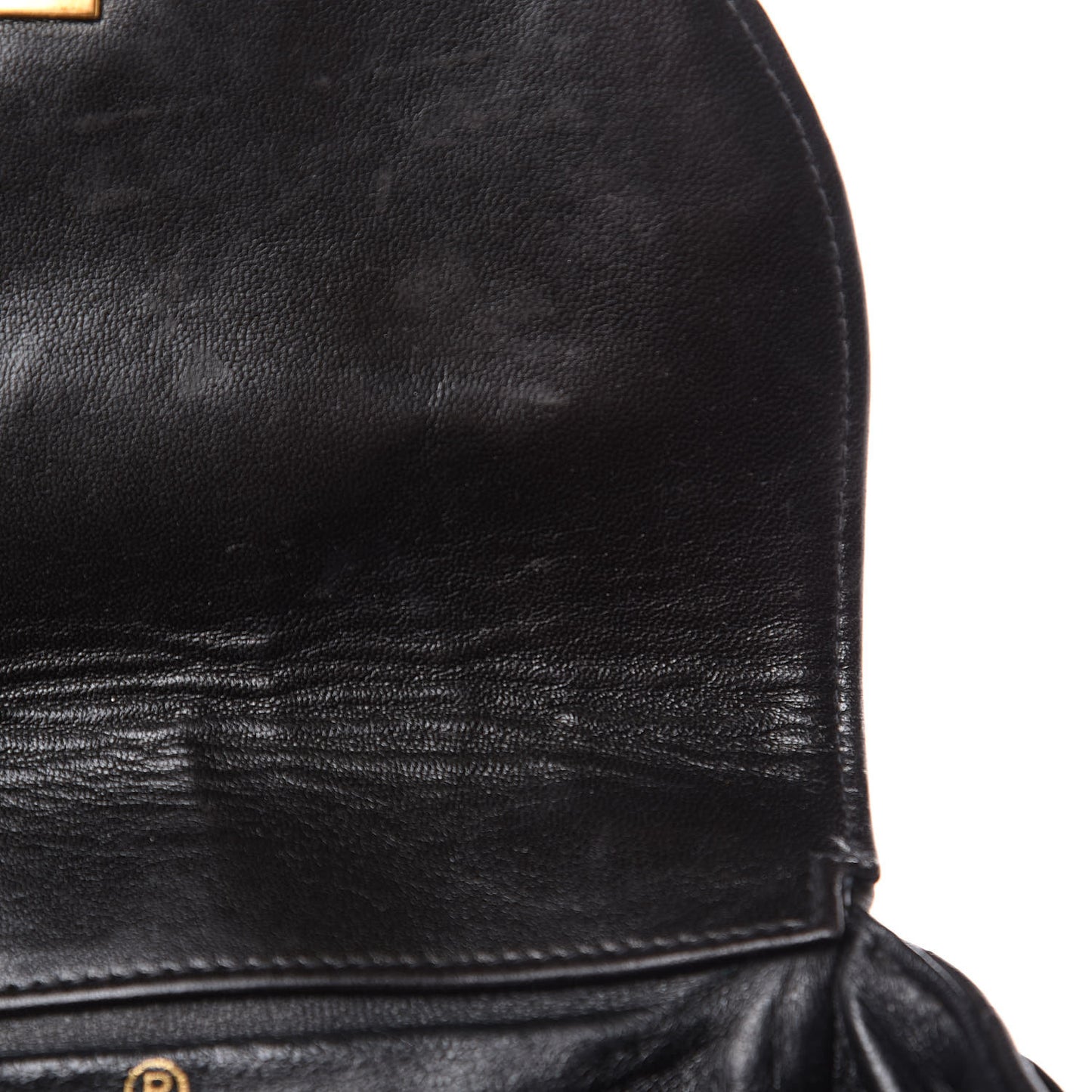 Lambskin Quilted Drawstring Backpack Black