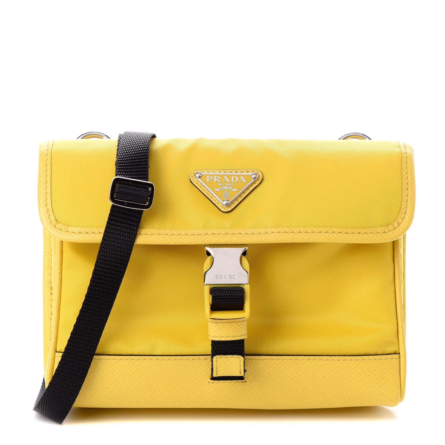 Prada Re-Nylon Saffiano Smartphone Case Crossbody Giallo 1 of 8