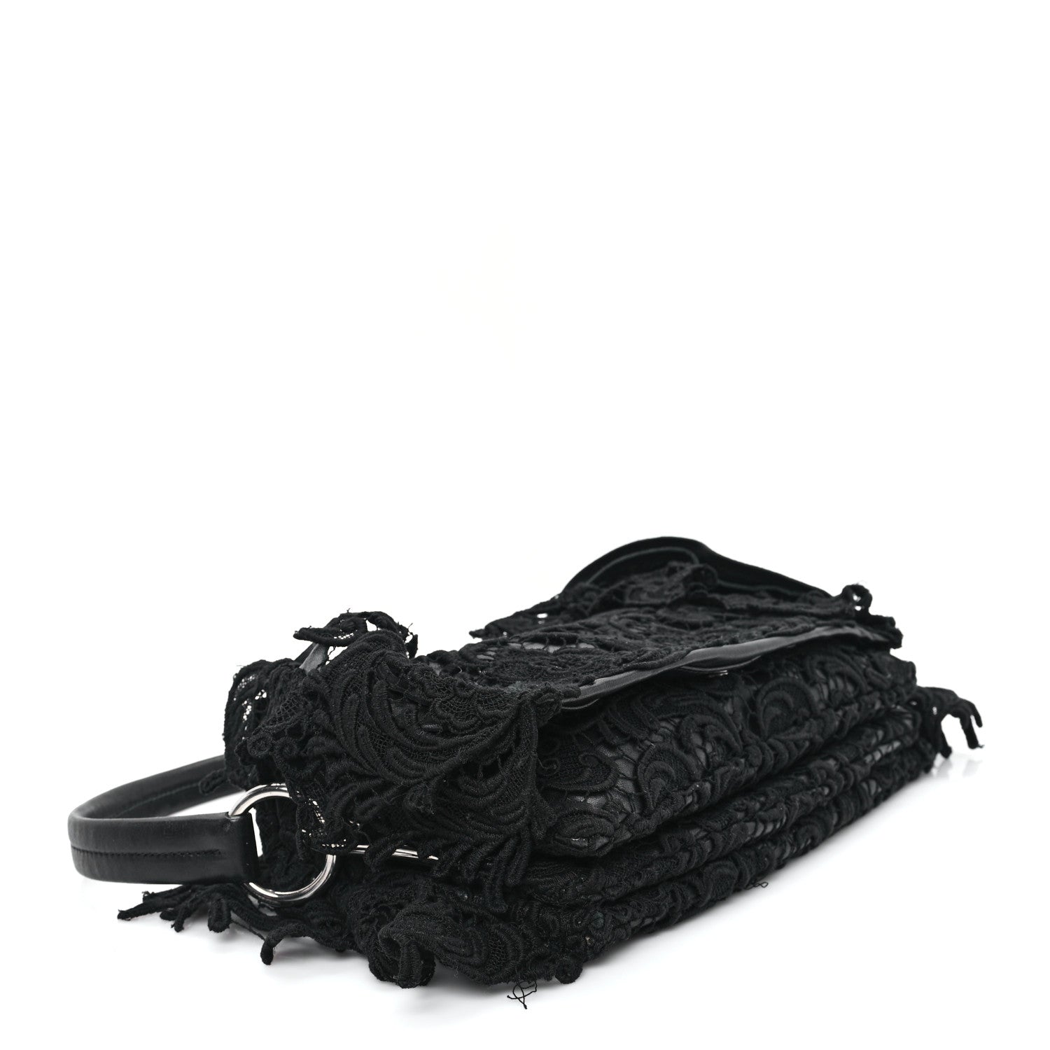 Prada Lace Pizzo S Baguette Black 4 of 13