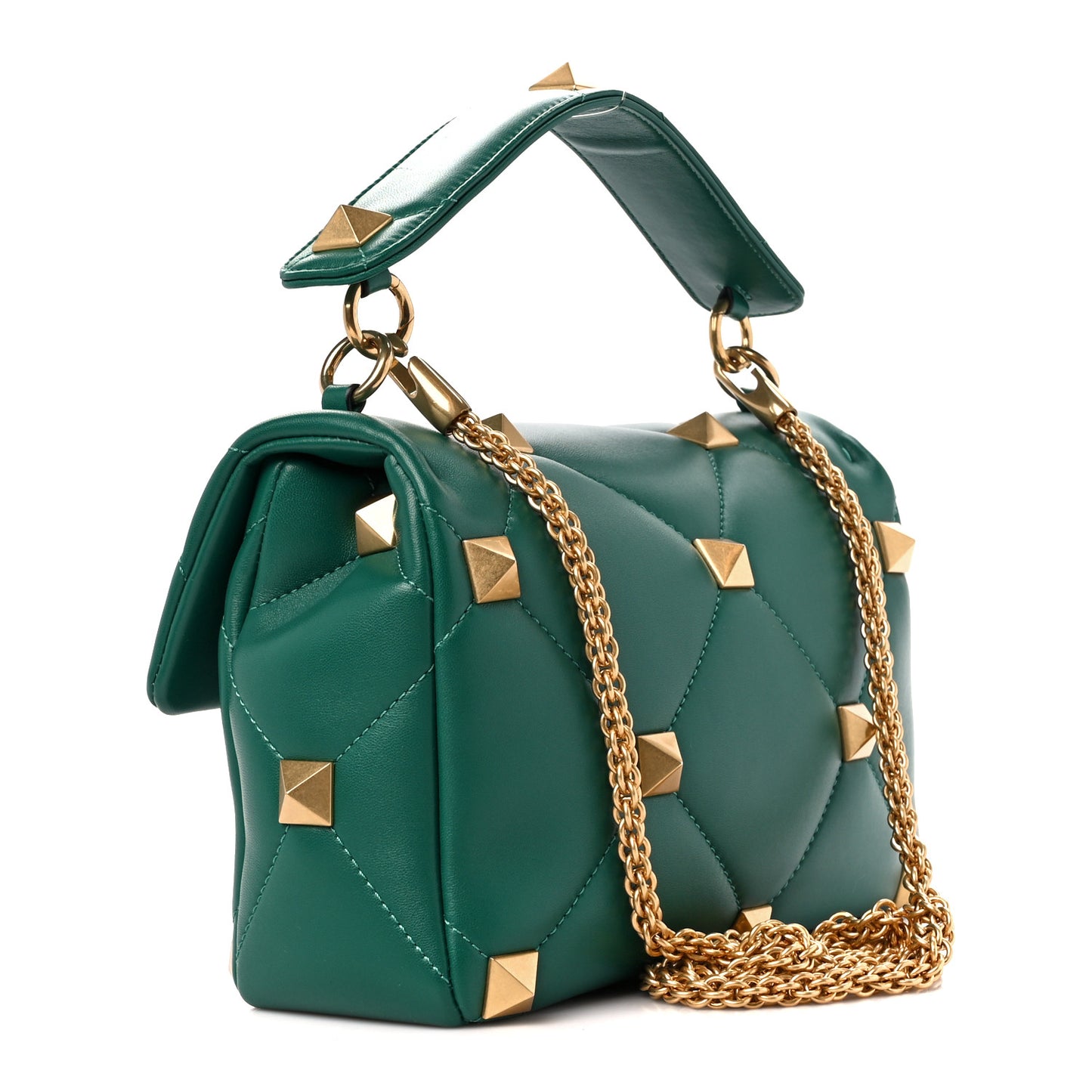 Nappa Large Roman Stud Shoulder Bag Jungle