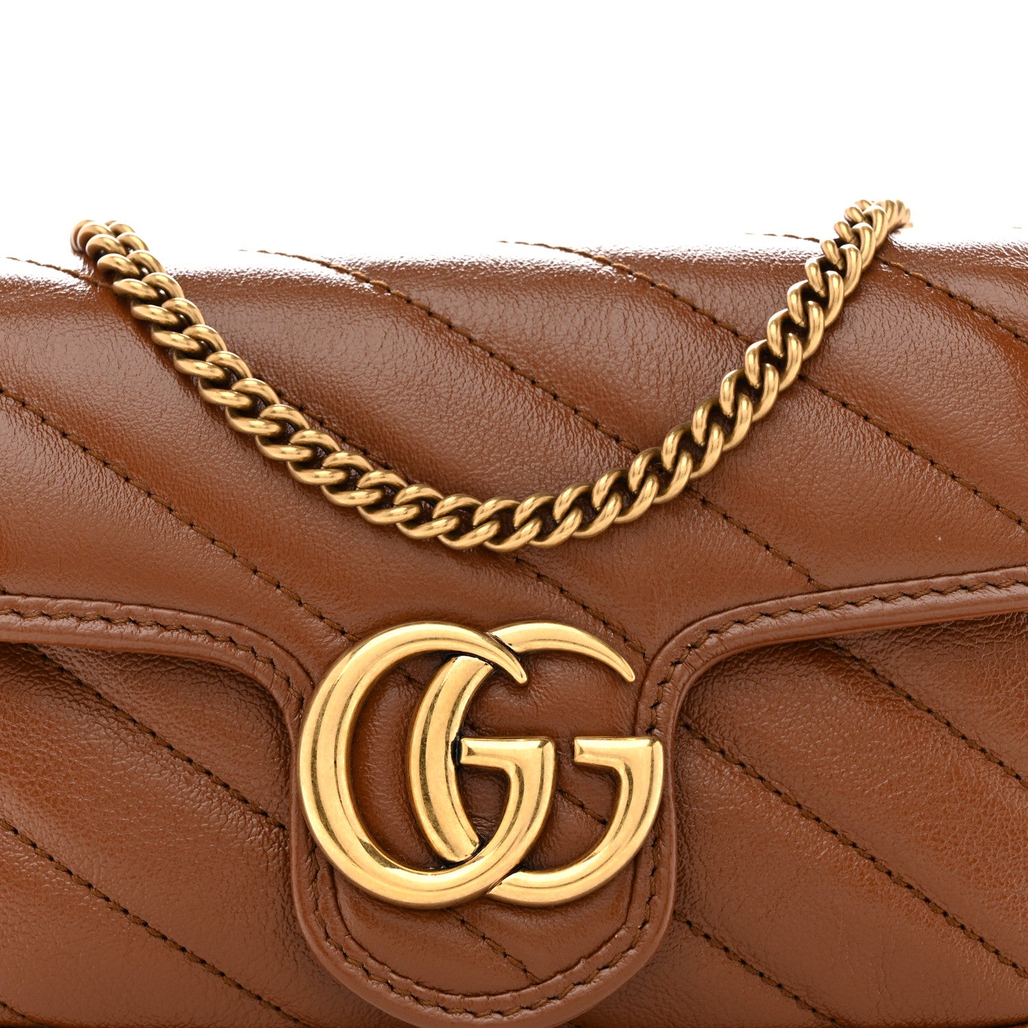 Gucci Azalea Calfskin Matelasse Diagonal Super Mini GG Marmont Shoulder Bag Cuir 8 of 12