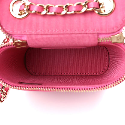 Chanel Caviar Quilted Small Vertical Coco Beauty Vanity Case With Chain Pink 5 of 10