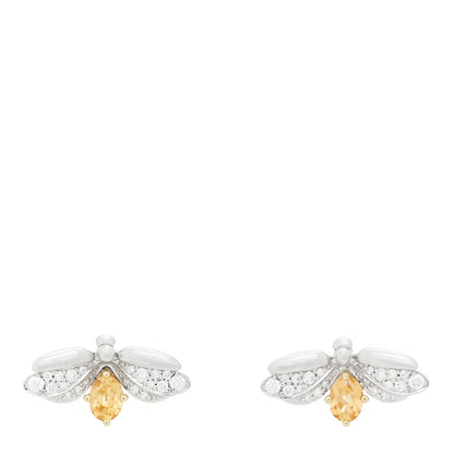 Tiffany Platinum 18K Yellow Gold Diamond Spessartine Paper Flowers Firefly Earrings 1 of 6