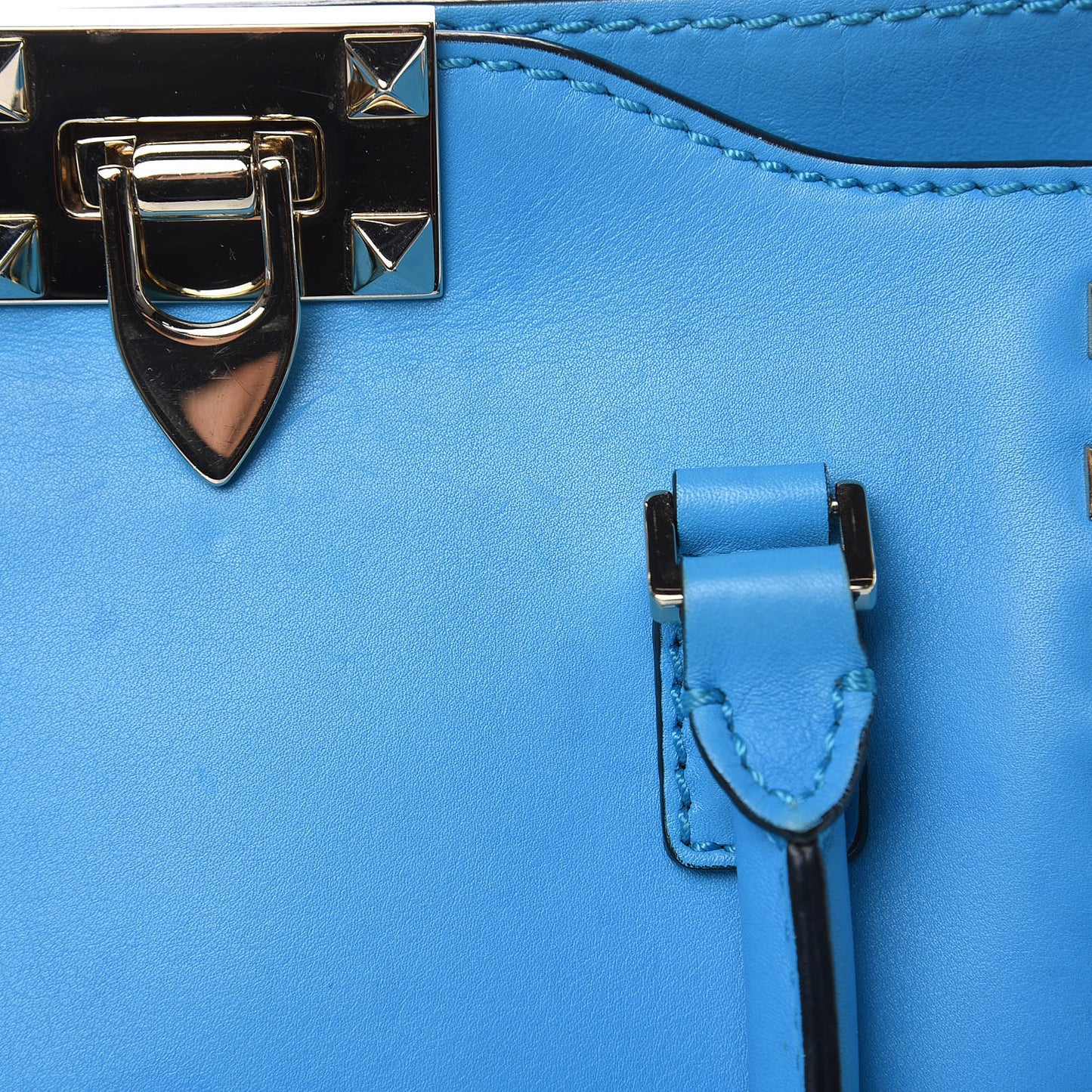 Vitello Mini Rockstud Double Handle Tote Parrot