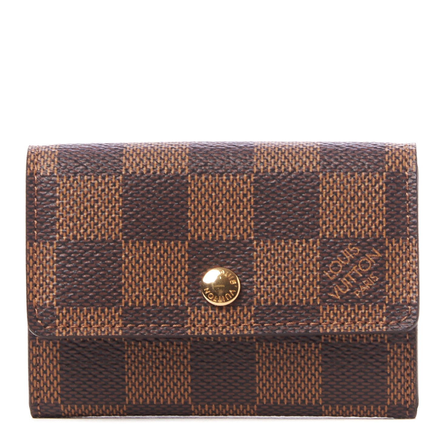Louis Vuitton Damier Ebene Porte-Monnaie Plat Coin Purse 1 of 8