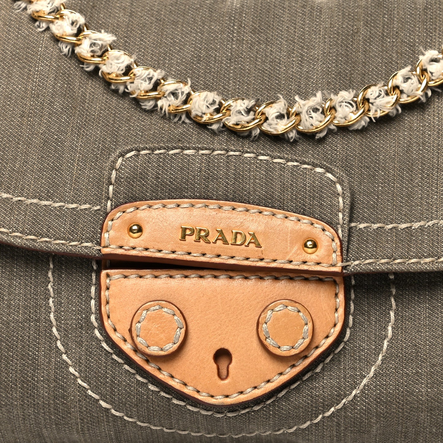Denim Chain Shoulder Bag Militare