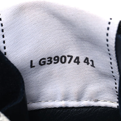 Chanel Fabric Suede Kidskin CC Sneakers 41 Dark Navy White 7 of 9
