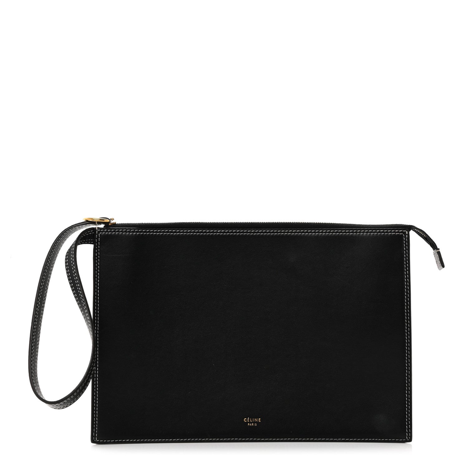 Celine Smooth Calfskin Ring Clutch Black 1 of 9